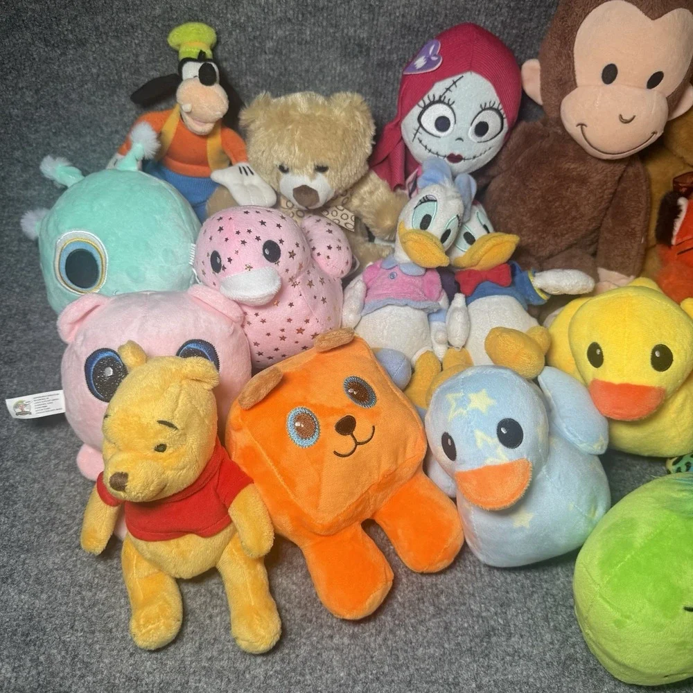 Mixed Plush 24 pc Lot Disney Character Plush Stuffed Animals Bears, Ducks Mixed
